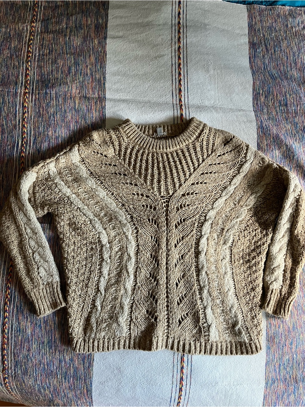 Ecote “Women’s” Cable Knit Crew Sweater - Beige